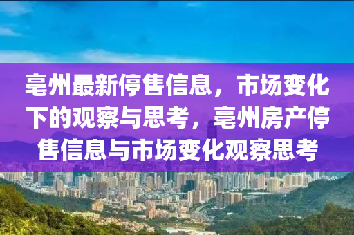 亳州最新停售信息，市場(chǎng)變化下金華市寶吉環(huán)境技術(shù)有限公司的觀察與思考，亳州房產(chǎn)停售信息與市場(chǎng)變化觀察思考